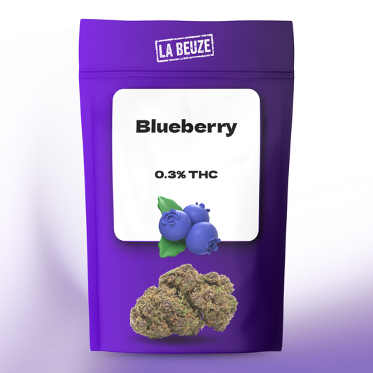 Fleur Blueberry CBD Indica 80/20 arômes sucrés small buds DJ Short
